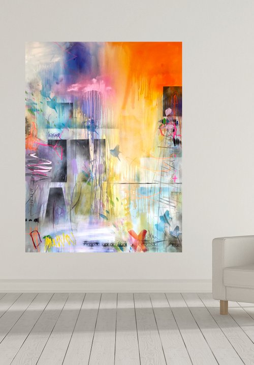 feeling home IX 79''x59'' by Bea Schubert
