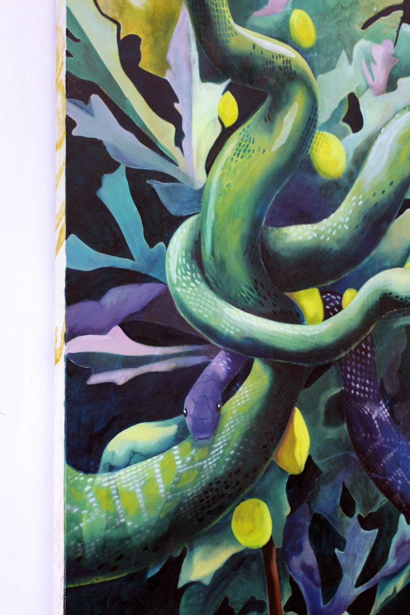 Surrealistic Animal Oil Painting By Ben Stephenson, 32 X 48, Tangle, Original Artwork