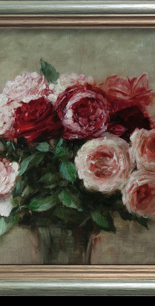 Blush & Crimson Roses by Syuzanna Tarverdyan