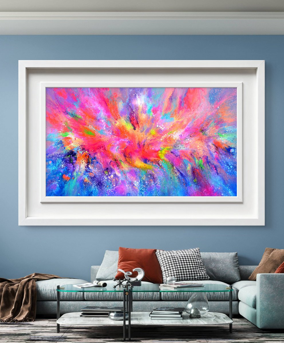 Flowing Energy 61 - Large Colorful Abstract By Soos Tiberiu, 55 X 31, Artwork For Sale On Artfinder