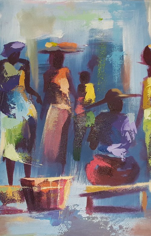 The Last Minute (Market Scene) by Alex Mensah