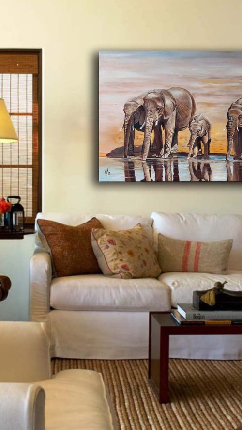 Elephants in the Desert by Ira Whittaker