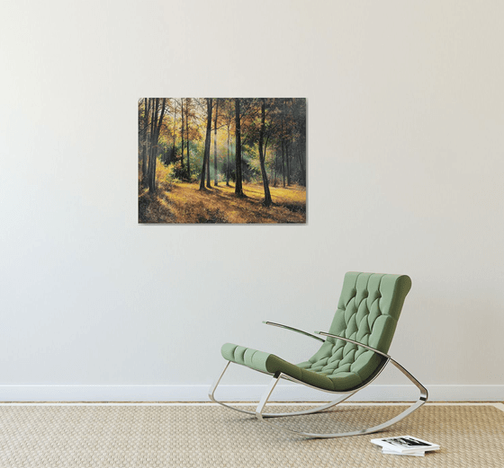 Sunlit Autumn Forest