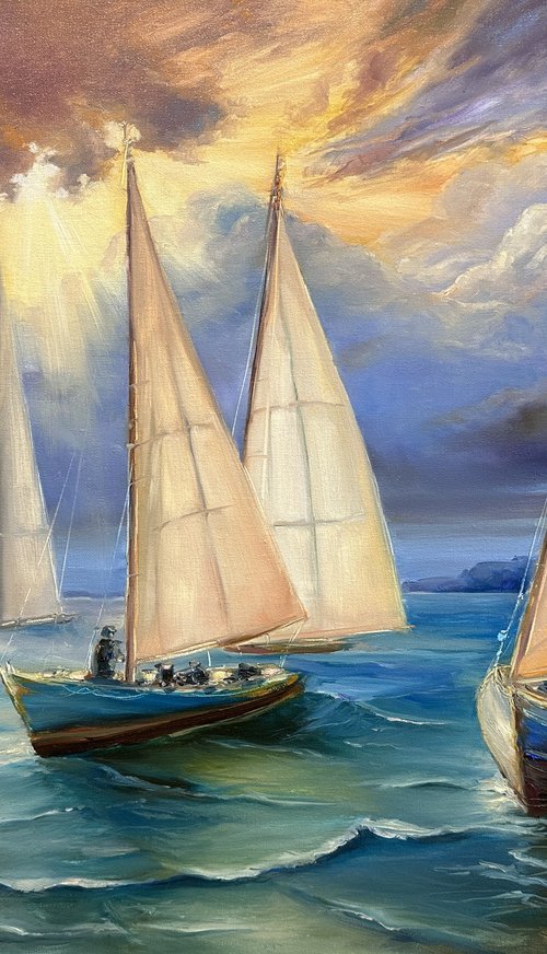 Pulse of life. Sea regatta by Larisa Batenkova