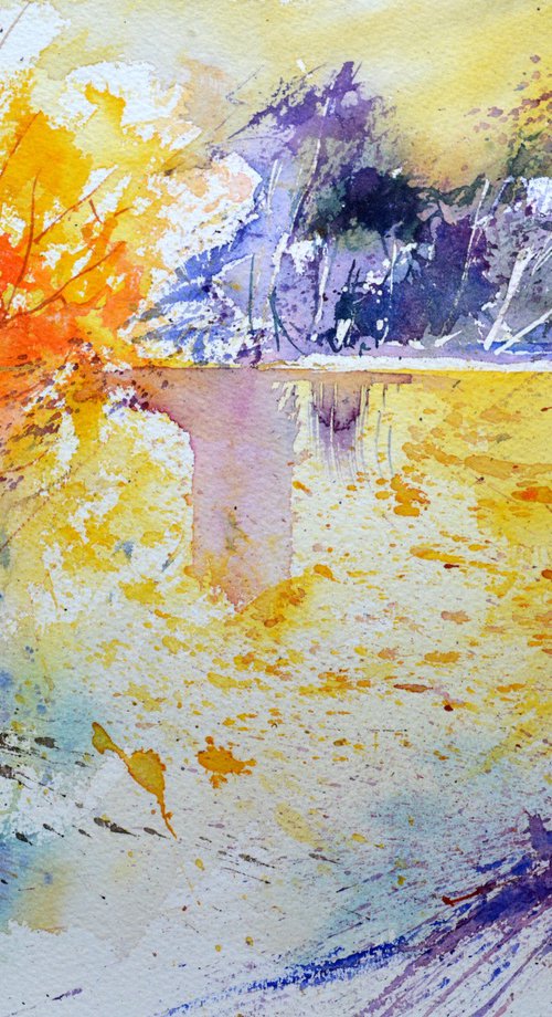 Autumn leaves  - watercolor by Pol Henry Ledent