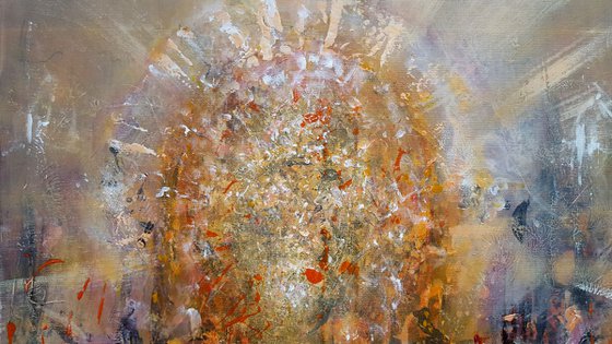 VERY LARGE LIGHT ANGEL SPIRITUAL METAPHYSIC ONEIRC PAINTING BY ARTIST O KLOSKA