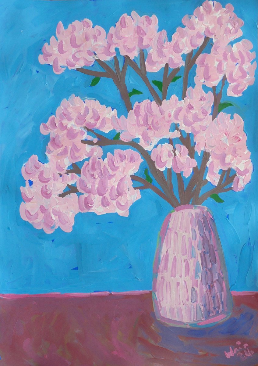 Expressive Botanical Acrylic Painting By Kirsty Wain, 17 X 23", Flores Floreciendo, Original Artwork