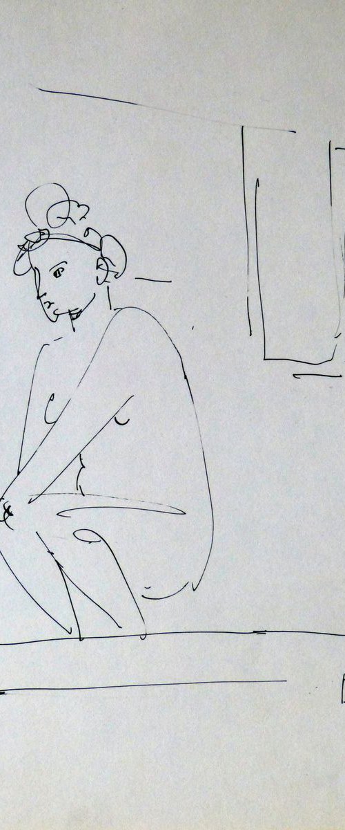 Sketch of a nude, 23x17 cm by Frederic Belaubre