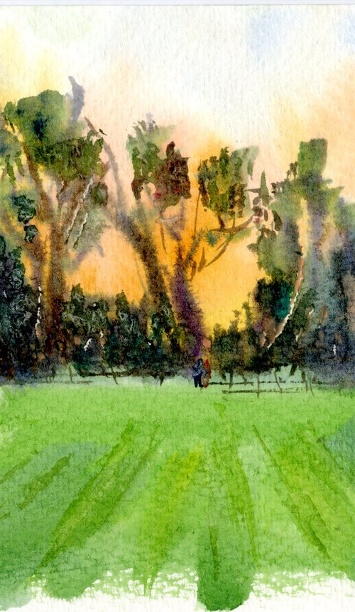 The sunset on the field, England by Tanya Sun