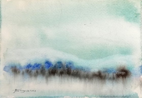 Small Landscapes, Watercolor and ink on paper