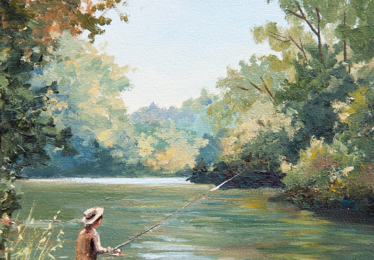 River Landscape By Tetiana Vysochynska, 10 X 8, Artwork For Sale On Artfinder