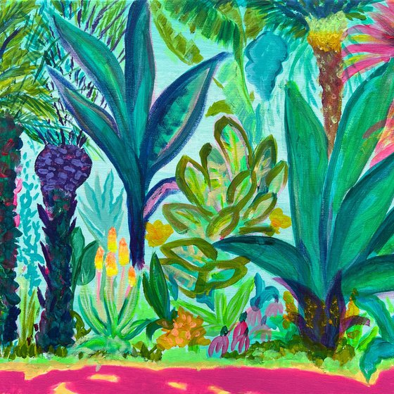 Pink Shadows By The Pool