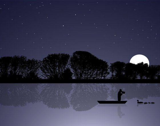 Rowing Coach On Holiday At Night