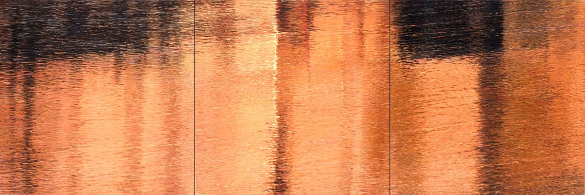 Vibrant copper river (triptych) by Richard Mierniczak