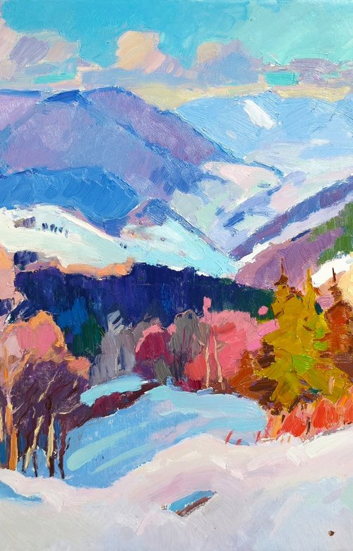 Winter on Verkhovyna by Alexander Shandor