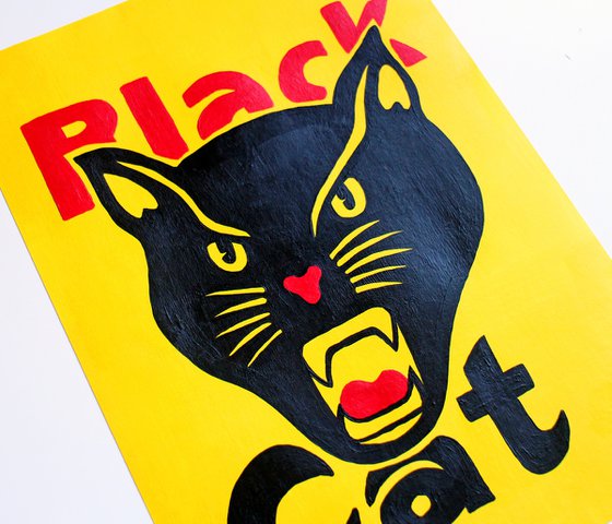 Black Cat Fireworks Painting