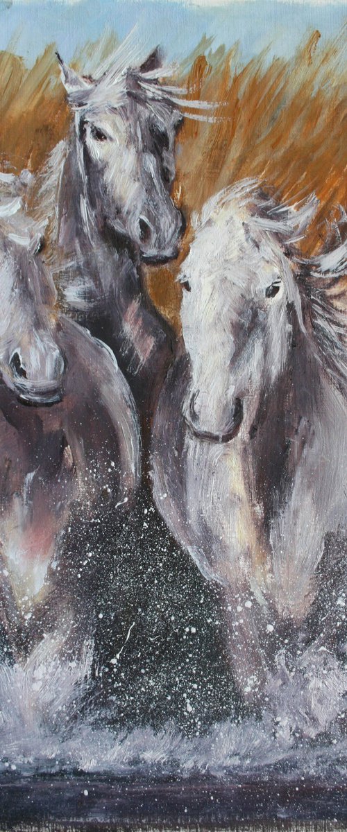 Horses  /  ORIGINAL OIL PAINTING by Salana Art