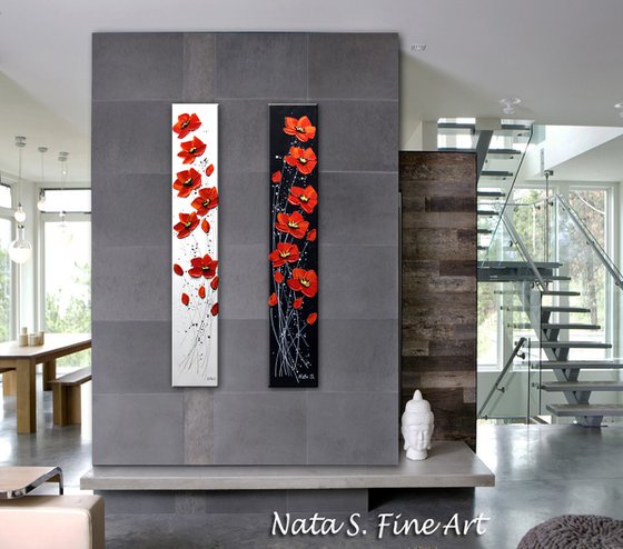 Alabama Poppies - Set of 2 Paintings