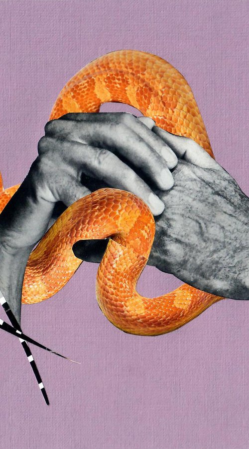 Hand snake collage by Olga Sennikova