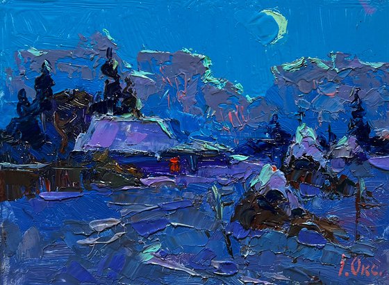 Moonlit winter night