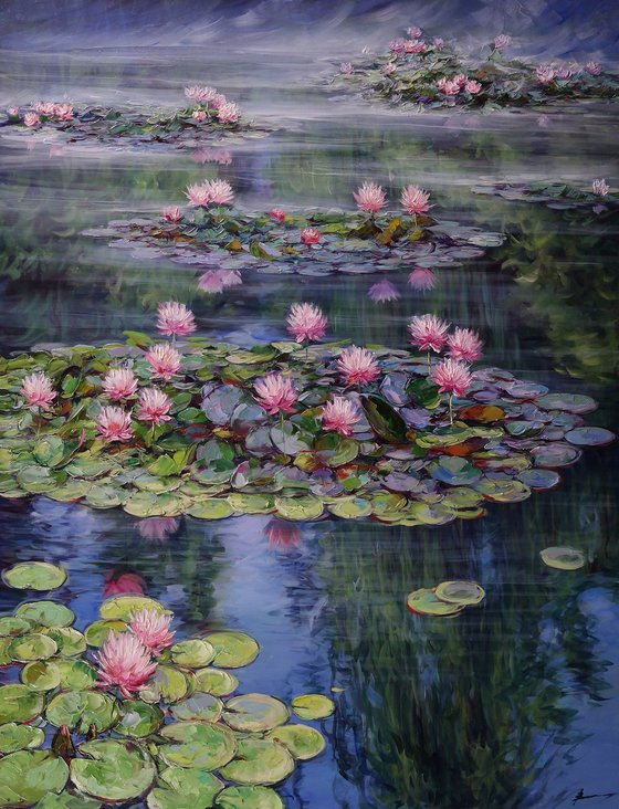 "Water lilies on the water"