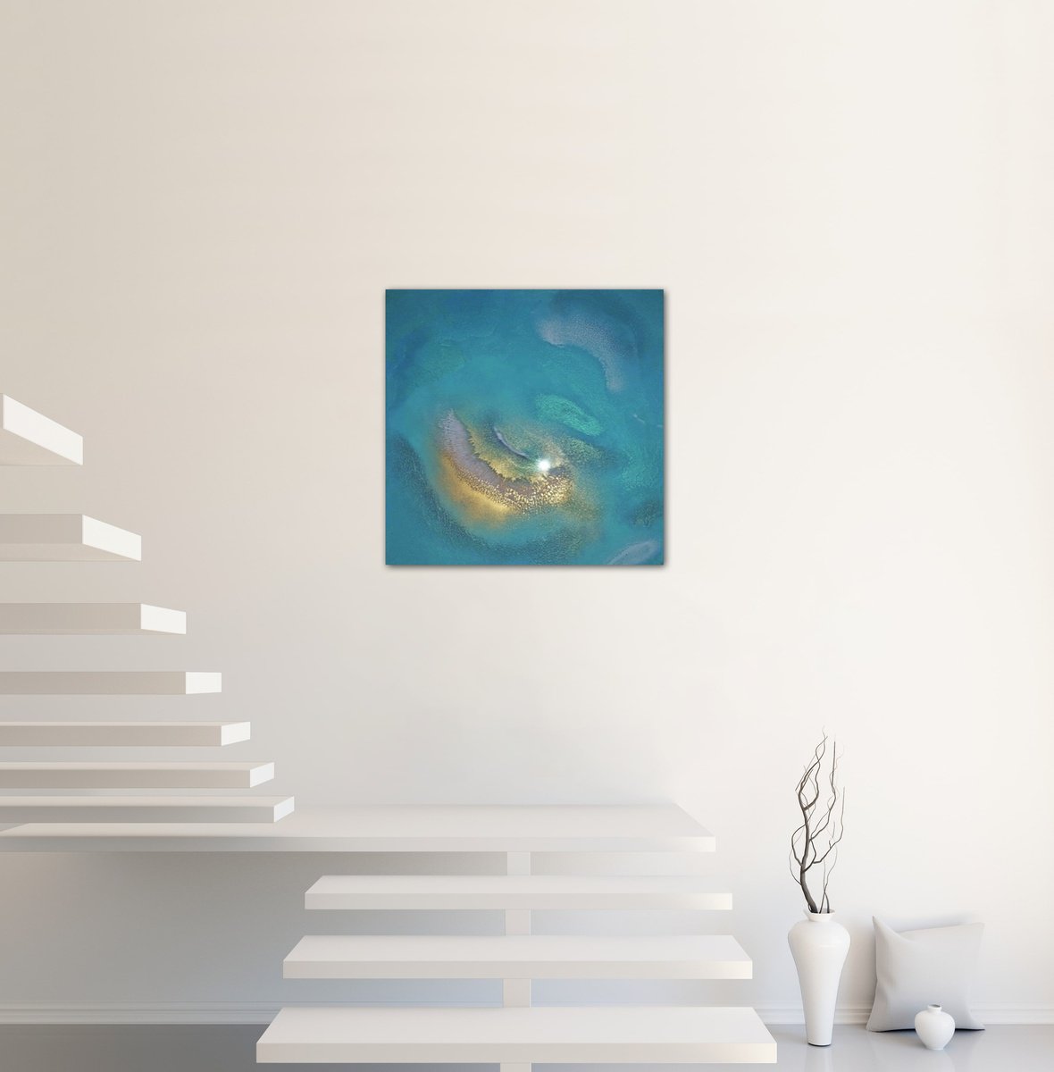 Organic Abstract Acrylic Painting By Ana Hefco, 24 X 24, Floating Thoughts, Original Artwork