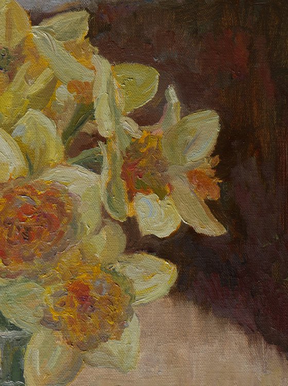 Daffodil Flowers still life oil painting