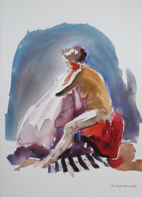 seated female nude