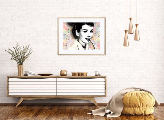 Audrey Hepburn | 2012 | Digital Artwork printed on Photographic Paper | High Quality | Limited Edition of 10 | Simone Morana Cyla | 40 X 30 cm | Published |