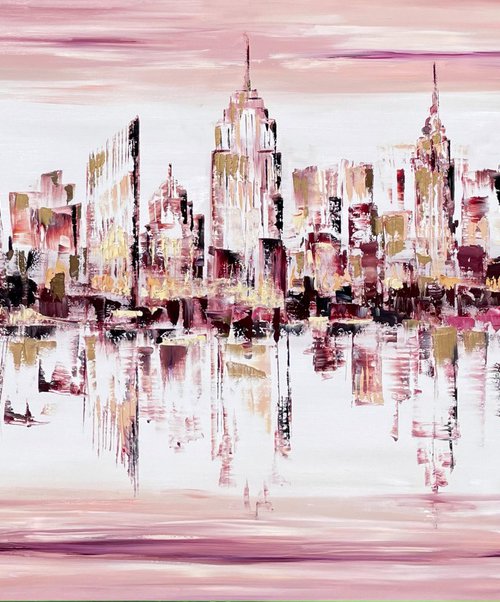 Golden New York abstract by Tanya Stefanovich