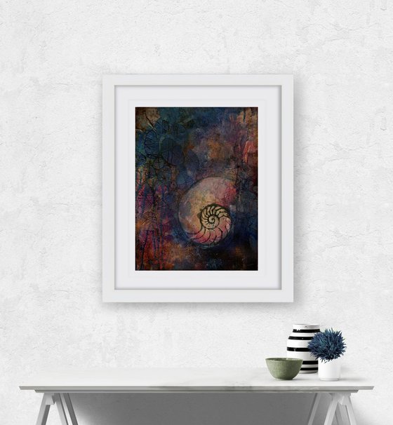 Searching For Tranquility 3 - Abstract Nautilus Shell Painting
