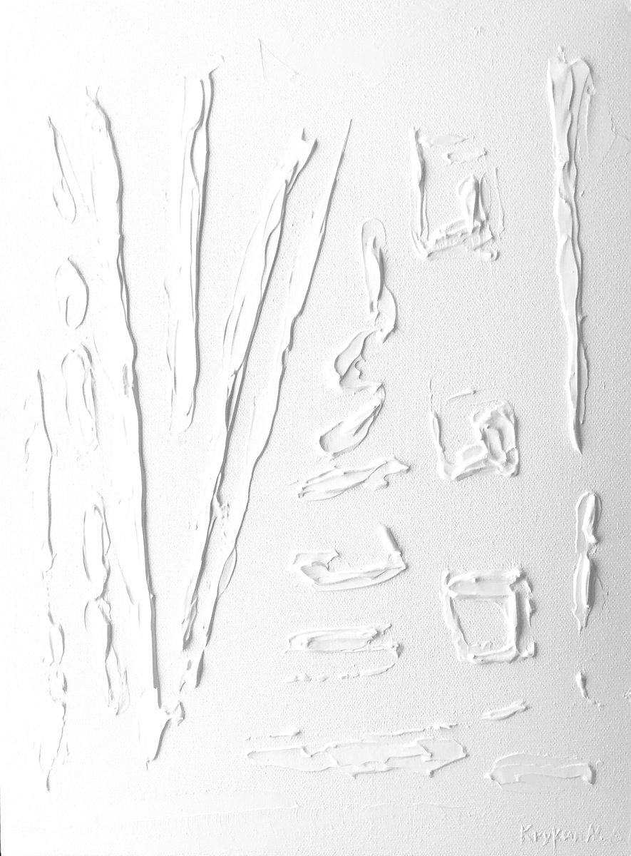 -White abstraction snow-? winter minimalism landscape in 3D by Nataliia Krykun