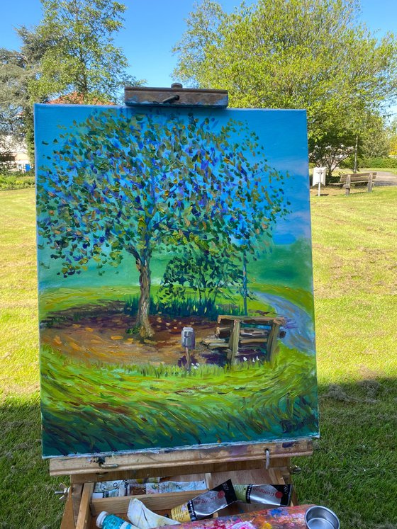 Bench under the tree