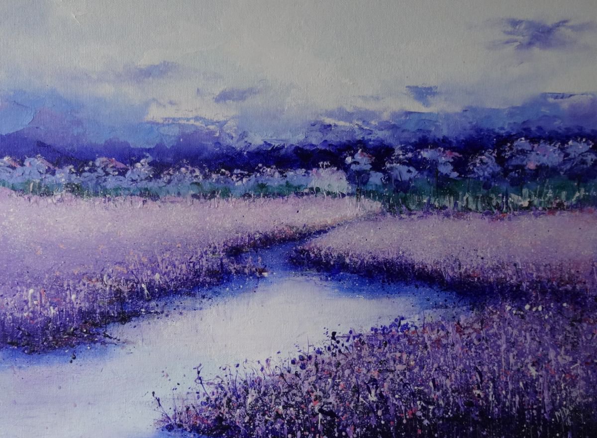 Impressionistic Landscape Oil Painting By Mel Davies Original Art, 16 X 12", Wandering, Original Artwork