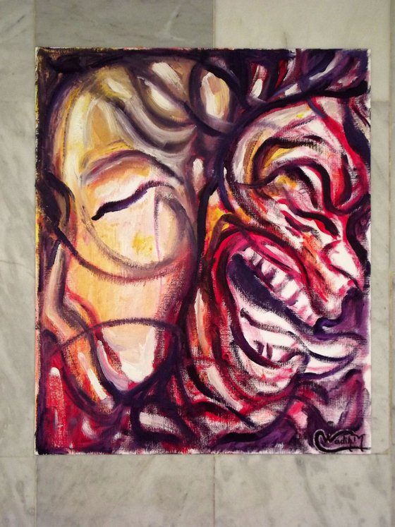 CALM AND FURY -  Contradicted Figures - Large size 38 x 46 cm