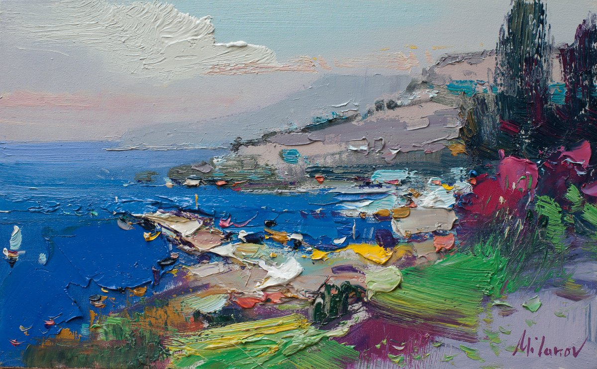 Impressionistic Landscape Oil Painting By Stojan Milanov, 16 X 10", 