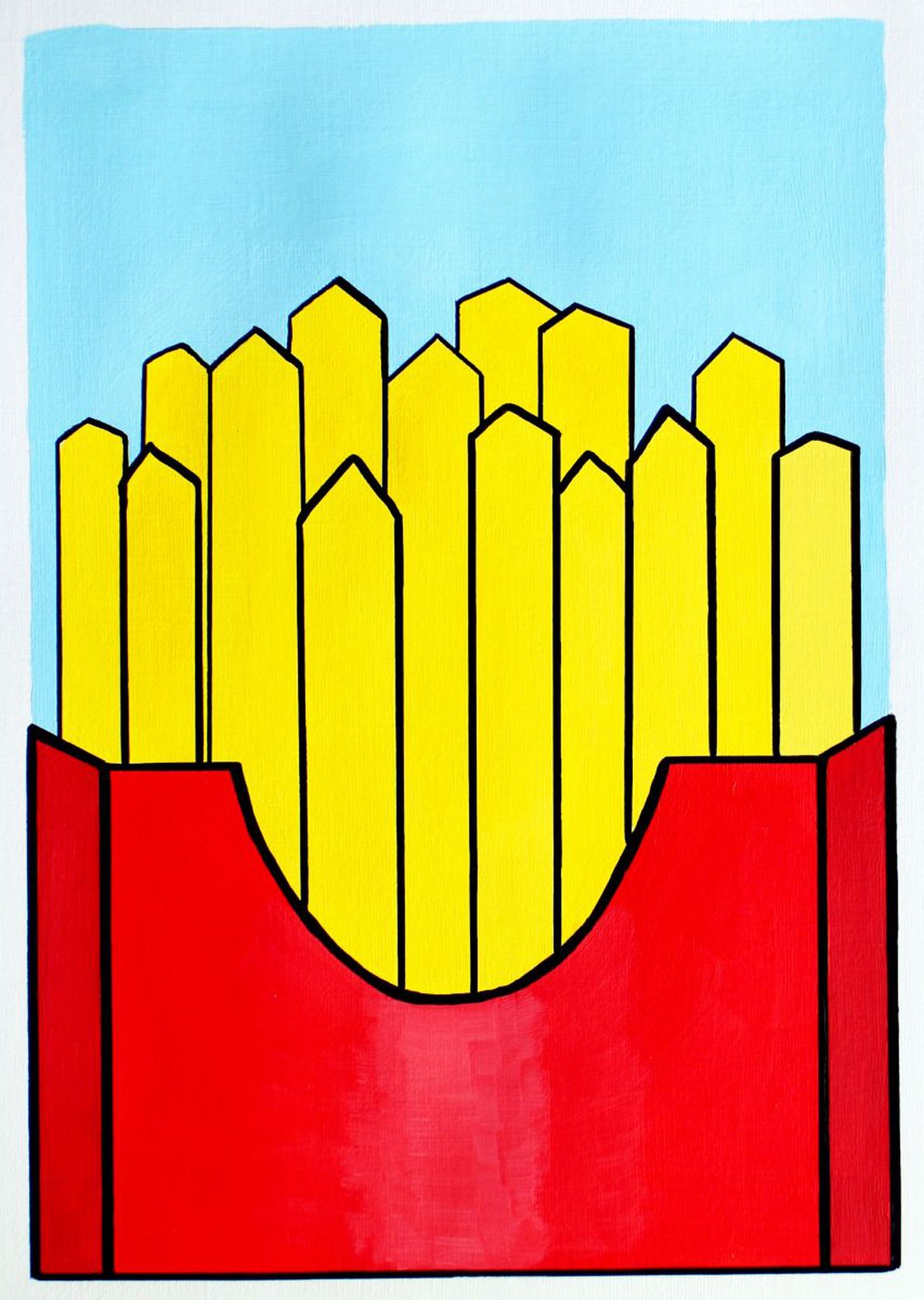 French Fries Pop Art Painting On A4 Paper Acrylic painting by Ian ...