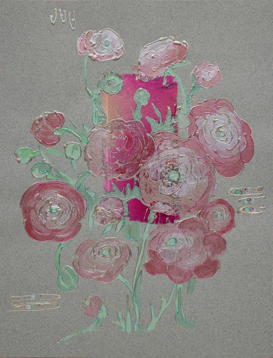 Pink ranunculus flowers by Vlada Lisowska