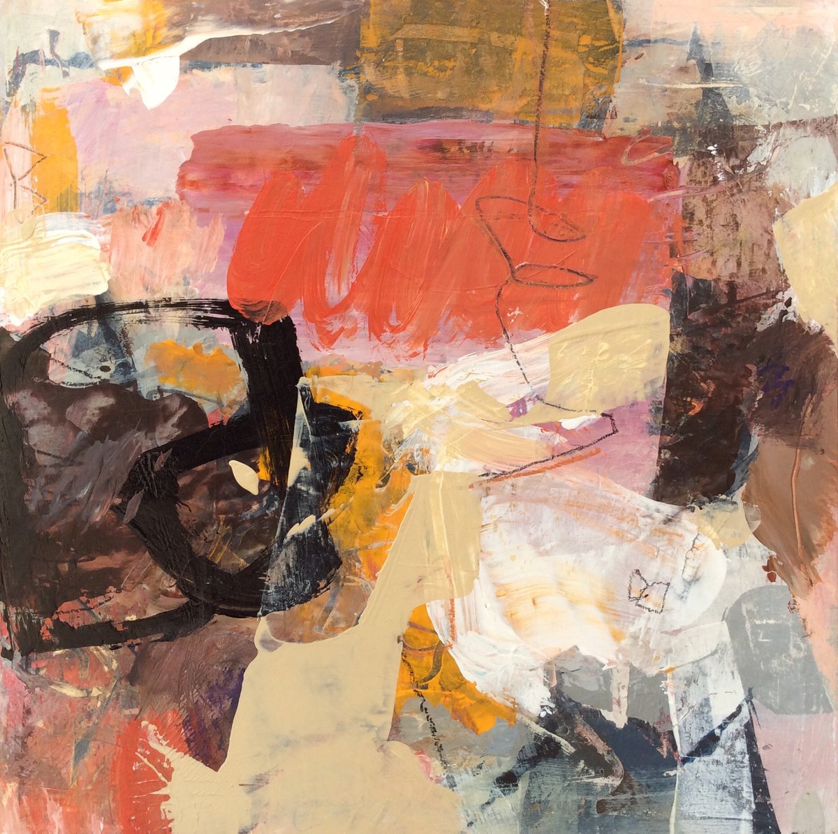 Abstract Acrylic Painting By Linda Coppens, 12 X 12", 112020-11, Original Artwork