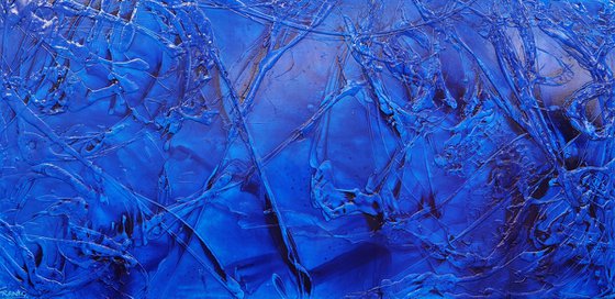 Teal Candy 240cm x 100cm Blue Orange Abstract Art