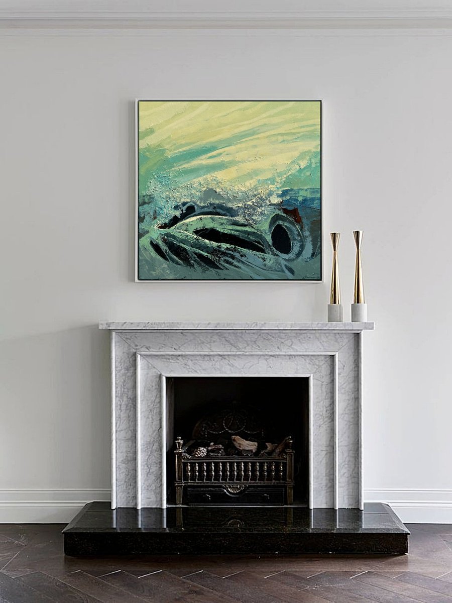 Abstract Oil Painting By Tigran Mamikonyan, 31 X 31", Abstract A1 80i?80Cm, Original Artwork