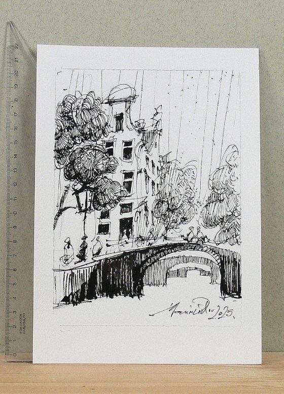 Amsterdam Bridges, drawing.