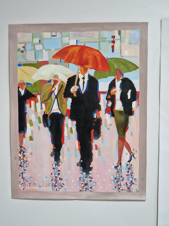 People with umbrella