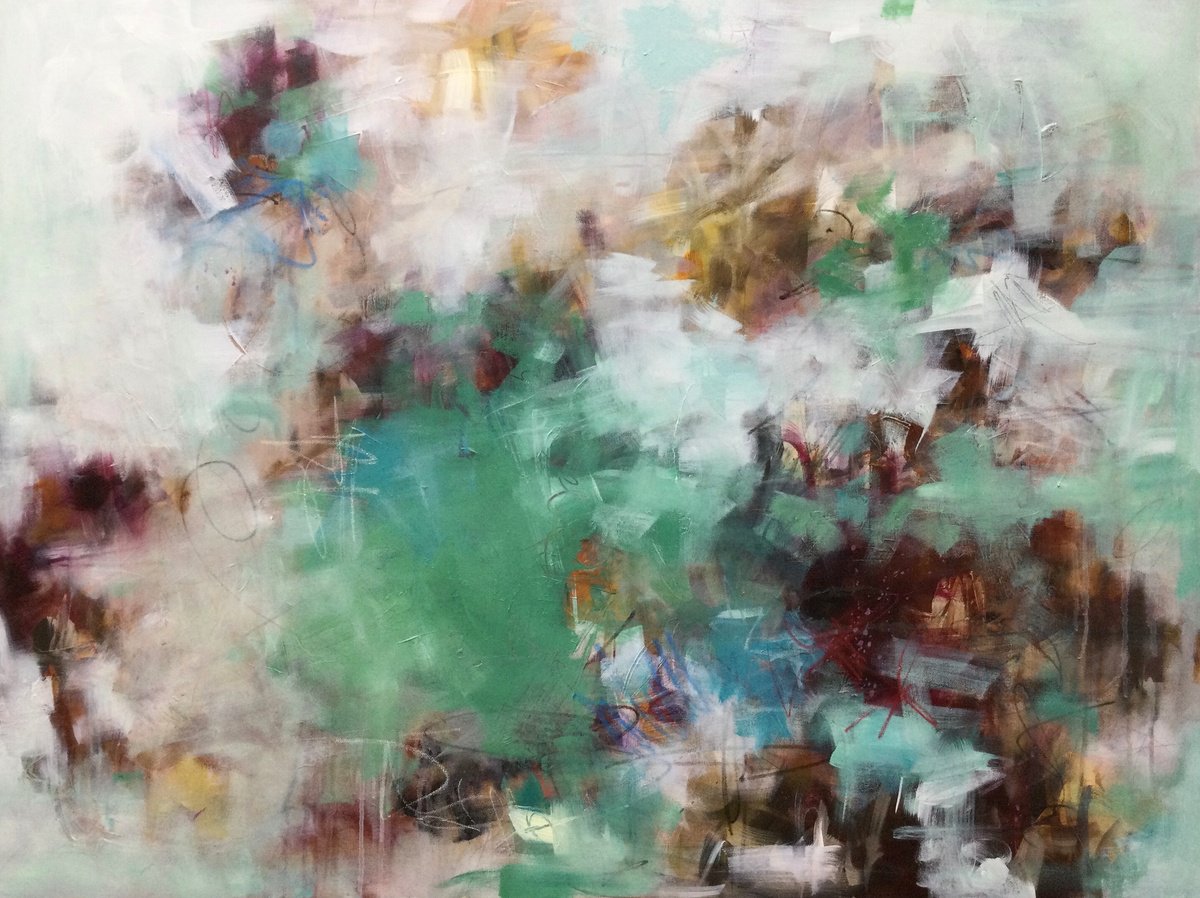 Abstract Acrylic Painting By Niyati Jiwani, 48 X 36", Cool Breeze, Original Artwork