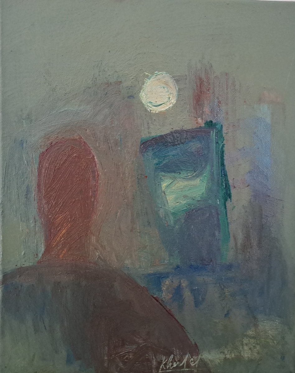 Expressive Oil Painting , - What Remains Unsaid - ? By Khaled_A, 11 X 14, Artwork For Sale On Artfinder