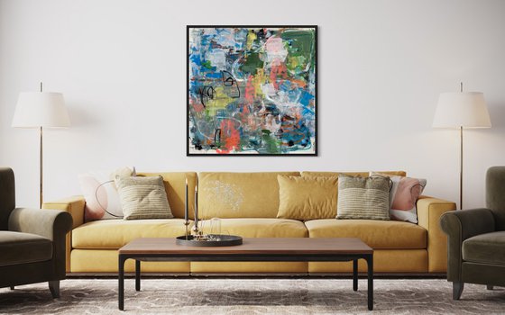 Hope Springs Eternal - colorful whimsical abstract expressionism raw art