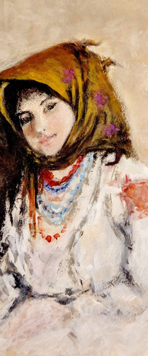 Portrait of a little peasant girl (2) by Cristina Mihailescu