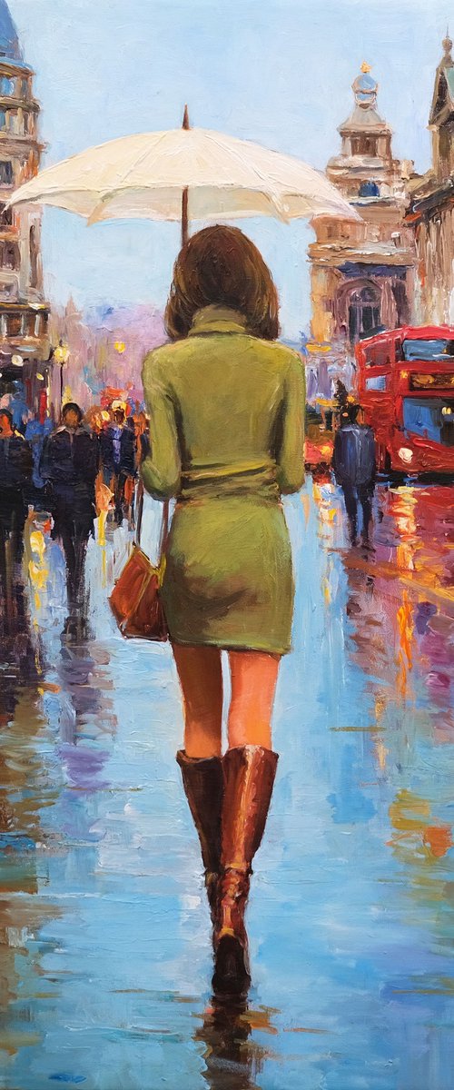 Rainy London Street by Behshad Arjomandi