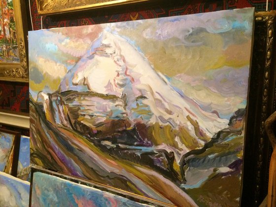 HIMALAYAS.  KAILASH MOUNT - mountainscape, mountain landscape art 80x120