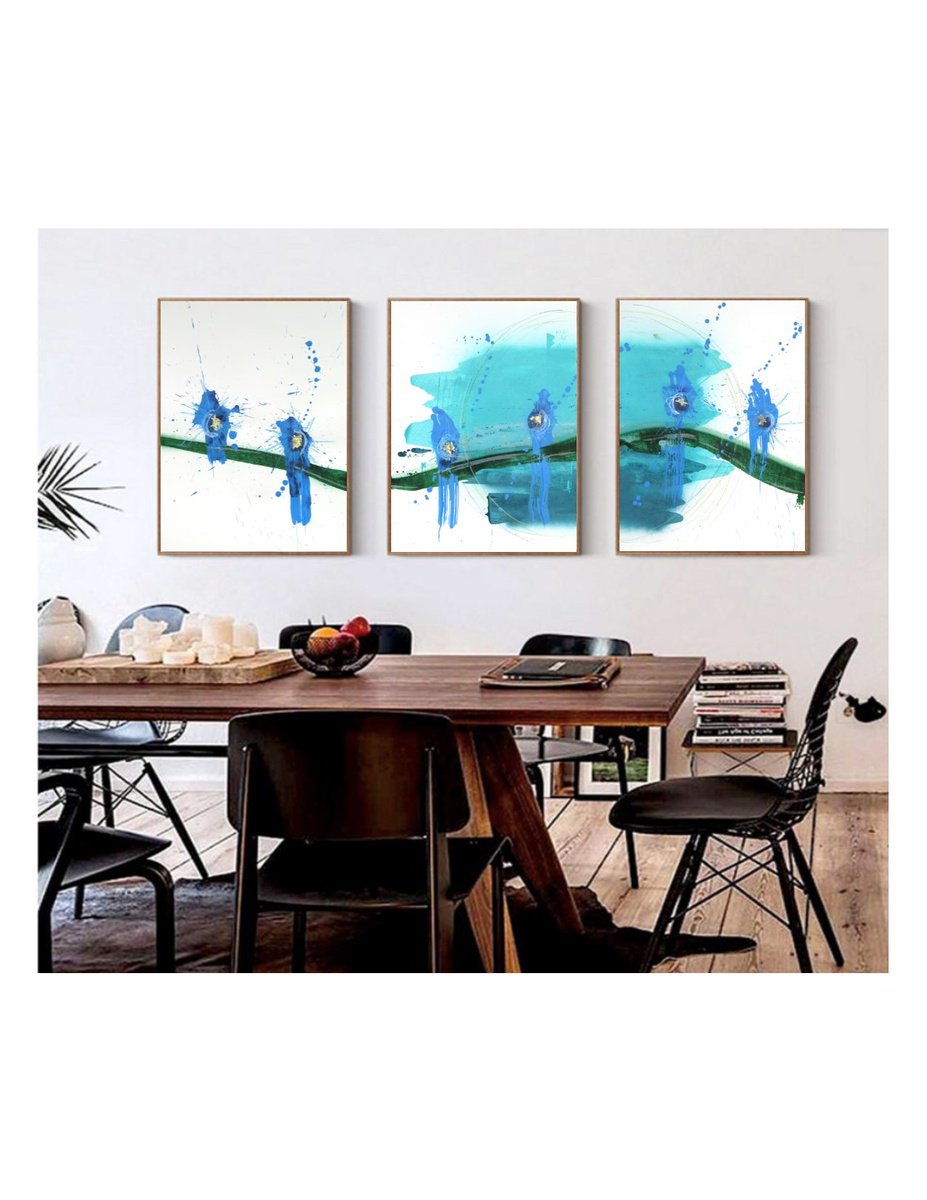 Organic Landscape Painting By Kimberlee Rocca, 54 X 24", Charged Xiv, Original Artwork